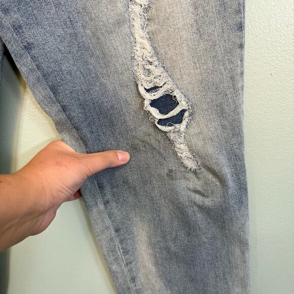 Jessica Simpson Jeans Womens 32 Cotton Blend Floral Distress Denim Pants Blue - Picture 7 of 10